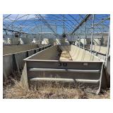 Used Rectangular fiberglass aquaculture tank, approximately 39’ X 10.5’ X 4’, with 2-tank filtration system