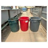 3- Plastic trash cans
