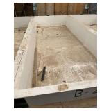 Used rectangular fiberglass aquaculture tank. Approximately  7’x18’x2’