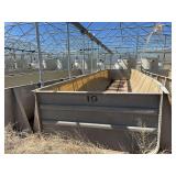 Used Rectangular fiberglass aquaculture tank, approximately 39’ X 10.5’ X 4’, with 2-tank filtration system