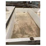 Used rectangular fiberglass aquaculture tank. Approximately  7’x18’x2’