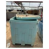 Plastic double-wall water tank with lid, approximately 48”x42”x48”