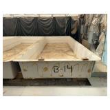 Used rectangular fiberglass aquaculture tank, approximately 18’ X 7’ X 2’.