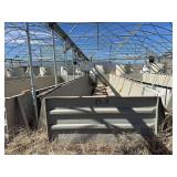 Used Rectangular fiberglass aquaculture tank, approximately 39’ X 10.5’ X 4’, with 2-tank filtration system