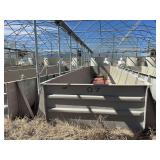 Used Rectangular fiberglass aquaculture tank, approximately 39’ X 10.5’ X 4’, with 2-tank filtration system