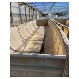 Used rectangular aquaculture fiberglass tank with two filtration tanks. Approximately 39’x10 1/2’x4’.