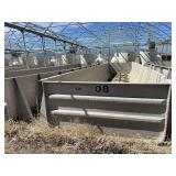 Used Rectangular fiberglass aquaculture tank, approximately 39’ X 10.5’ X 4’, with 2-tank filtration system