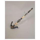 Bamboo Opium Pipe with Figural Metal Bowl