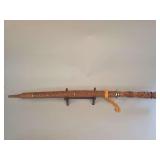 Vintage Southeast Asian Decorative Sword with Carved Wood Scabbard