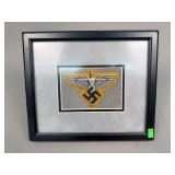 German Cloth Patch, National Socialist Flyers Corp Framed