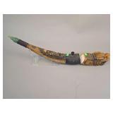 Chinese Carved Bone Opium Pipe with Dragon Head