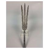 Persian Engraved Trident Lance / Spear Head, Mid–Late 19th Century