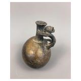 Ancient Inca Terracotta Blackware Monkey Effigy Vessel, Ca. 1200–1400 AD, 6.5 in