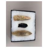 3 Native American Stone Points & Blades