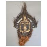 New Guinea Shell Spirit Mask with Boar Tusks, Crocodile Teeth & Cowrie Shells