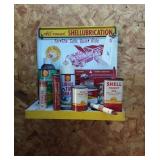 Shell Display. Metal display, lubricants, tire