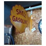 Two sided Shell sign, metal. New old stock.