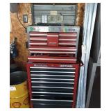Craftsman 2 section tool box on wheels with tools