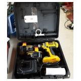Dewalt Drill Motor, Batteries and Charger.