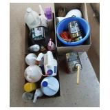 (3) box lot and gas can.  Cleaning supplies and