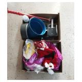 (2) box lot. Misc items, doll clothes, car stuff.