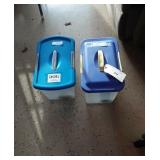 (2) Plastic tubs.