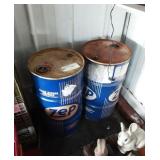 (2) metal barrels - empty.