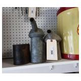 Oil cans.