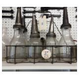 Six Jars, Spouts and Carry Tray.