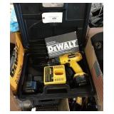 Dewalt drill motor,batteries, charger in case.