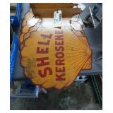Shell 2 sided metal sign.