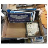 License plates and display sign.