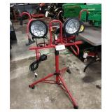 Trouble lighting on wheeled stand.