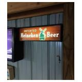 Heineken Beer Sign,  lighted.
