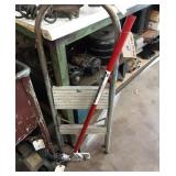 Step ladder, pipe bender.