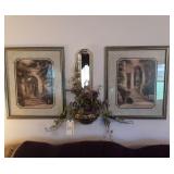Pictures, wall sconce.