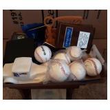 Tray of collectibles.