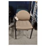 5 ARM CHAIRS-3 MATCHING BLUE AND 2 BROWN CHIARS