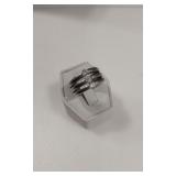 SILVER LIKE RING WITH CLEAR STONES 38313-23