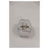 SILVER LIKE/GOLD LIKE RING WITH VLEAR STONES-