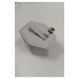 SILVER LIKE STUD EARRING WITH CLEAR