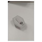 SILVER LIKE STUD EARRING WITH CLEAR