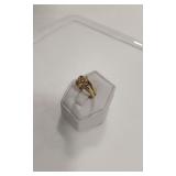 GOLDLIKE RING-REVERSABLE- RED STONE  ON ONE