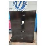 BLACK METAL 4 DRAWER FILING CABINET- NO KEY