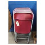 7 REDDISH FOLDING CHAIRS