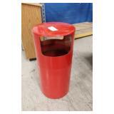 RED FIBERGLASS TRASH CAN