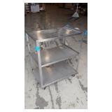 STAINLESS STEEL FOUR WHEELED CART WITH THREE