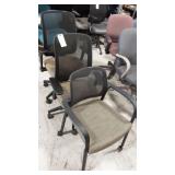 3 OFFICE CHAIRS- MATCHING PATTERN - 2 HIGH BACK