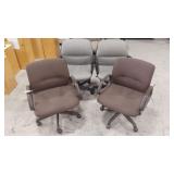 4 ROLLING ARM CHAIRS 2 SETS OF TWO