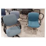 5 ASSORTED OFFICE CHAIRS ON WHEELS